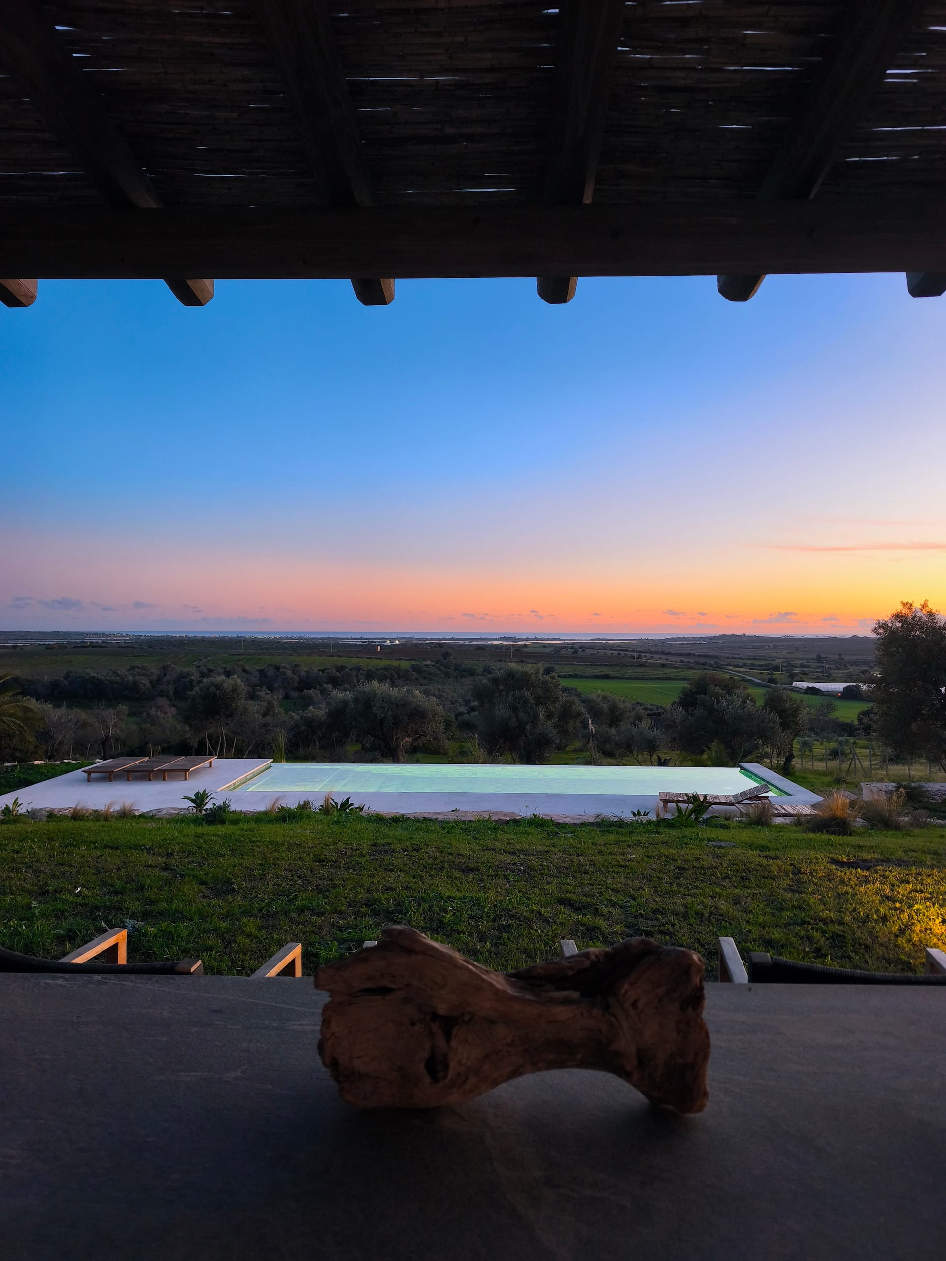 Pool at sunset